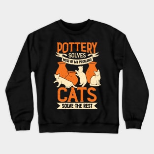 Ceramicist Pottery Maker Cat Lover Gift Crewneck Sweatshirt